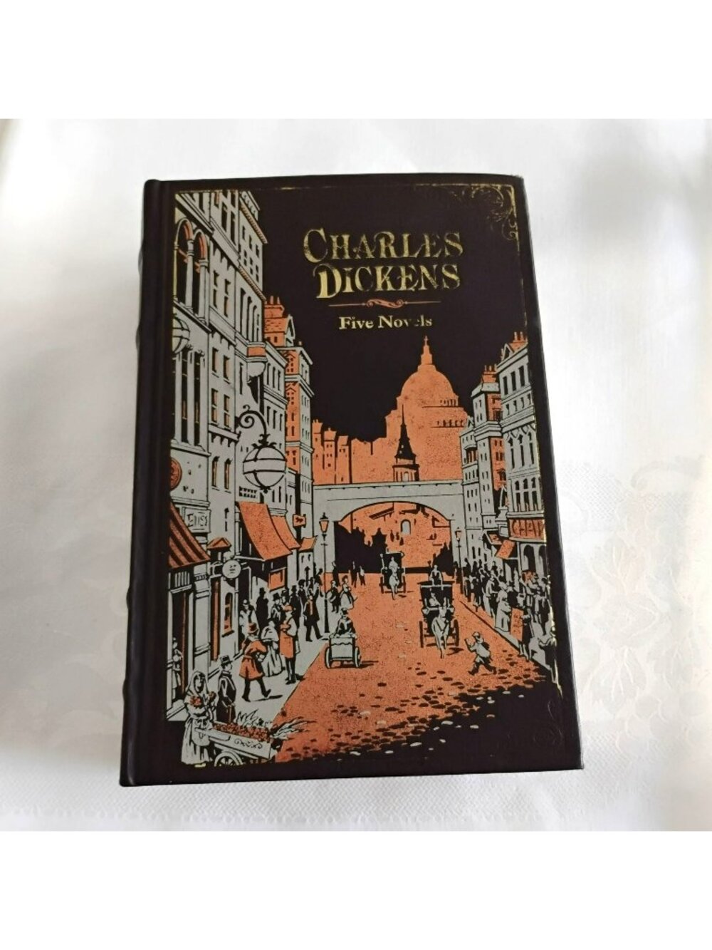 Charles Dickens Five Novels Hardcover, Barnes & Noble 2010 Leather Brown Gilt